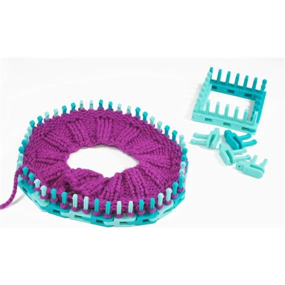 Authentic Knitting Board Flexee Chunky Loom Links, Teal & Turquoise 36 Piece - Picture 4 of 7